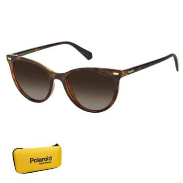 Imagem de Óculos de Sol Polaroid Feminino Polarizado Marrom PLD 4107/S 086 52LA 