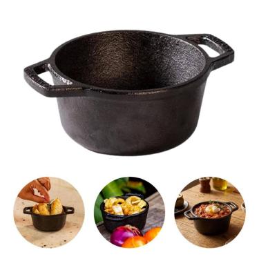 Imagem de Mini Panela de Ferro Fundido 320ml Tigela Malga 10cm Para Porções Molhos Caldo Sopa San...