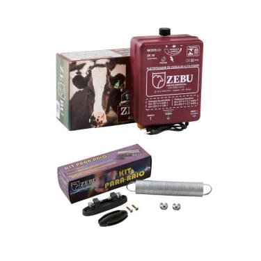Imagem de Eletrificador Cerca Elétrica Médias Propriedades Até 25.000m ZK50 Bivolt + Kit Para-raios - Zebu
