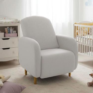Imagem de Poltrona Amamentação Madeira Jhessy Linho D03 - D Rossi - DRossi, Cinz