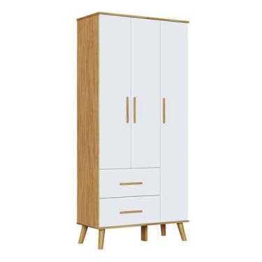 Imagem de Guarda Roupa Infantil Sky Retrô 03 portas 100% MDF Peroba - - Moveis P