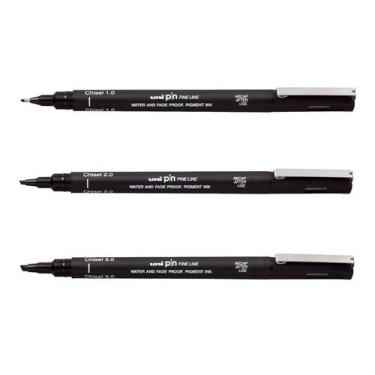 Imagem de Kit Uni Pin Fine Line Cinzel Chanfrada 1.0 2.0 3,0