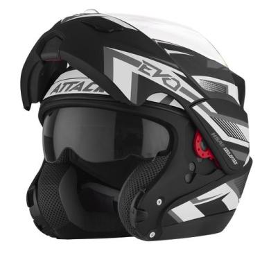 Imagem de Capacete Moto Escamoteável Robocop Attack Evo Fosco Pro Tork Fechado F
