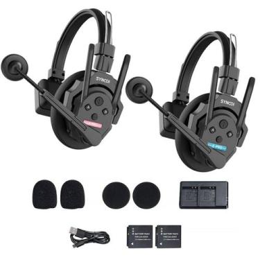 Imagem de Fone 2 Headset Sem Fio Intercomunicador Synco XPRO Xtalk X2 500m