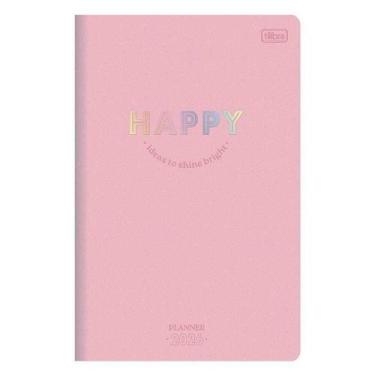Imagem de Agenda Planner Happy 2026 Grampeado 20 Folhas Rosa - Tilibra