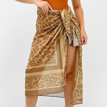 Imagem de Canga Bana Bana Estampada Feminina, UN, Onça