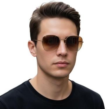 Imagem de Óculos De Sol Aviador Espelhado Clássico Masculino Moderno - EEA SEMI 