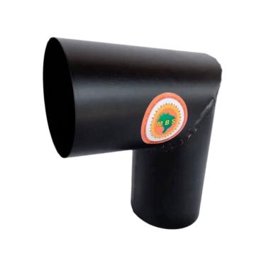 Imagem de Joelho para Tubo de Chamine 423-BS Curva 90 Graus Diametro 20cm Preto para Sistemas de Exaustao Brassol