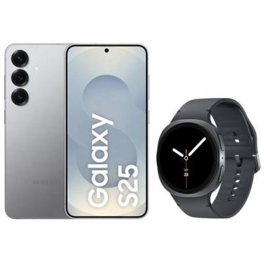 Imagem de Smartphone Samsung Galaxy S25 256GB Prata - 5G + Smartwatch Samsung Ga