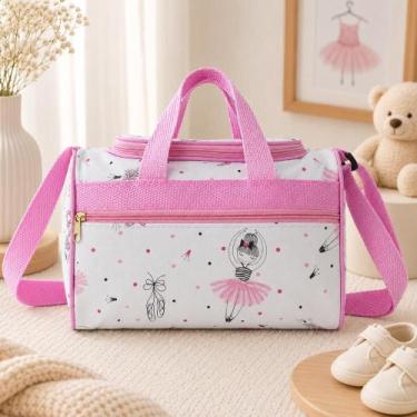 Imagem de Bolsa Maternidade Média Elegante Espaçosa Prática Resistente Cor:Rosa 