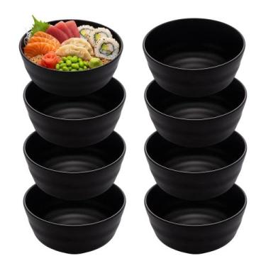 Imagem de Jogo 8 Bowl Preto Tigela Japonesa Tokyo Melamina Comida Restaurante 40