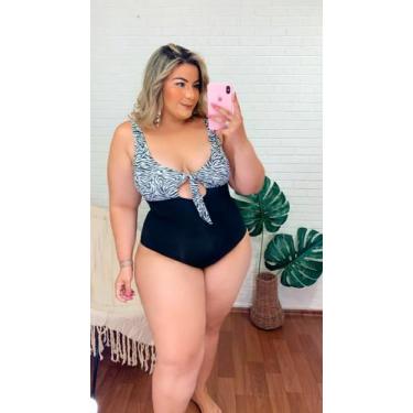 Imagem de Maiô lipo zebra - FLOR DO BIQUINI- MODA PRAIA, 50, Zebra, Preto