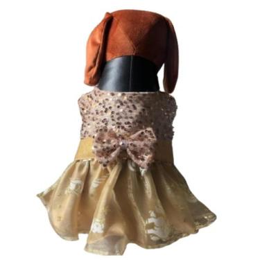 Imagem de Vestido de festa para cães - Totó & Cia, Dourado, 6