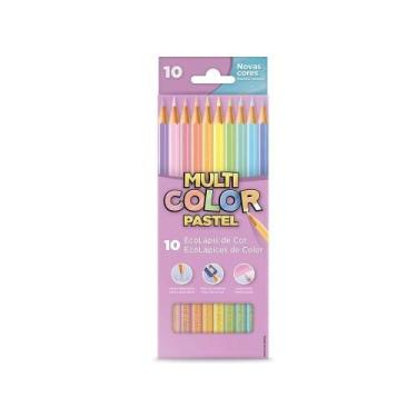 Imagem de Lápis de Cor Multicolor Tons Pastéis - 12 Embalagens com 10 Cores