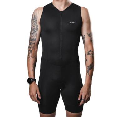 Imagem de Macaquinho Triathlon Triway Sports Sprint Black Regata Masc -, Preto, 
