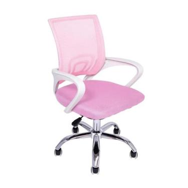 Imagem de Cadeira de Escritório Begonia Tela Mesh Ergonômica Rosa - Unitário - O