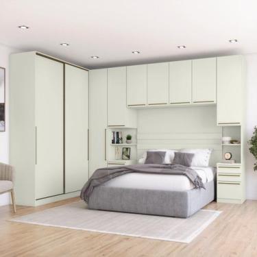 Imagem de Quarto Modulado Casal Completo 9 Portas 9 Gavetas Canto Reto Seletto B