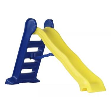 Imagem de Escorregador grande infantil - BATATINHA BRINQUEDOS, Azul com amarelo