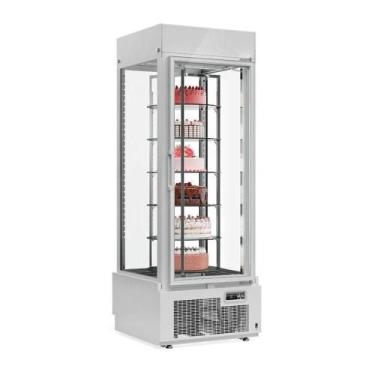 Imagem de Expositor de Bolos Vertical Giratório Gelopar GEVG075 Branco 220V, 220
