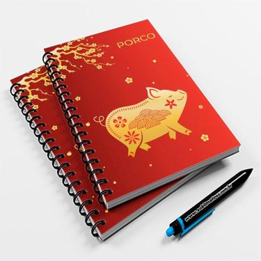 Imagem de Caderno Universitário 96fls Horóscopo Chinês Porco