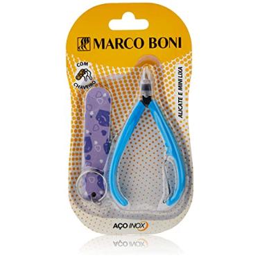 Imagem de Marco Boni Kit Alicate Cabo Plástico E Mini Lixa Chaveiro Aço Inox 1770 Cores Sortidas 2 Itens
