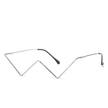 Imagem de Armações de óculos de sol de diamante steampunk armações de óculos triangulares para mulheres armações vintage para óculos masculinos decoração, 3, china