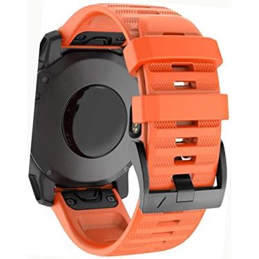 Imagem de GANYUU 26 22mm Pulseira de relógio de ajuste rápido para Garmin Fenix 7 7X 6X 6Pro Pulseira de silicone de ajuste fácil para Fenix 5X 5 3 3HR 935 945 (Cor: Laranja, Tamanho: 26mm Fenix 6X Pro)