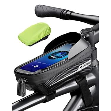 Imagem de whale fall Bolsa para quadro de bicicleta impermeável, capa dura EVA 3D, suporte de telefone para bicicleta, bolsa de tubo superior de bicicleta, bolsa de ciclismo com capa de chuva, acessórios de