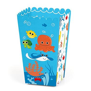 Imagem de Big Dot of Happiness Under the Sea Critters – Caixa de pipoca para chá de bebê ou festa de aniversário – Conjunto com 12