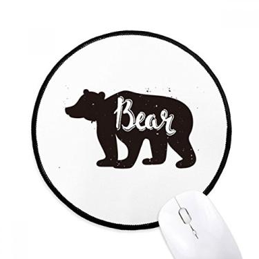 Imagem de Mouse Pad Bear preto e branco animal tapete redondo para computador