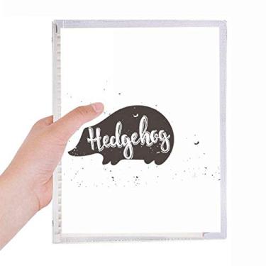 Imagem de Caderno de animais preto e branco ouriço diário de folhas soltas recarregáveis