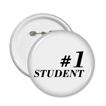 Imagem de Número 1 Alfinetes de professor de estudante com citação e botão de distintivo, decoração 5 peças