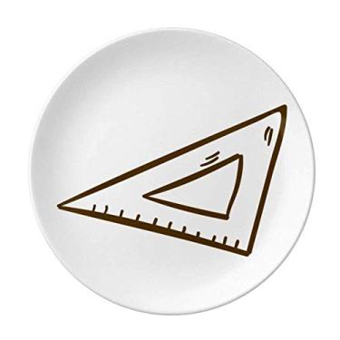 Imagem de Régua triangular de classe de comprimento prato decorativo porcelana salver louça jantar prato