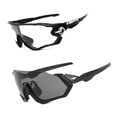 Imagem de Pendulari Óculos Bike Ciclismo Preto Sol + Noturno Transparente