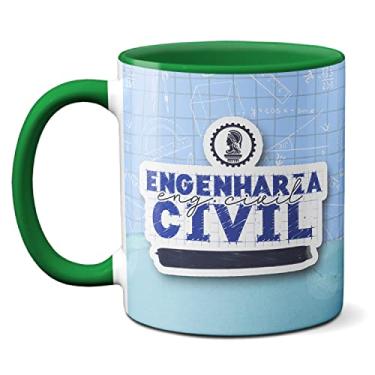 Imagem de Caneca Engenharia Civil Quis Abalar Minha Estrutura Logo Eu (Verde)