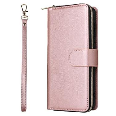 Imagem de Bolsa de couro para cartão carteira para Samsung Galaxy A12 A13 A22 A23 A32 A33 A51 A52 A53 A71 A72 A73 S22 Ultra S21 Plus S20 FE, ouro rosa, para Galaxy A33 5G