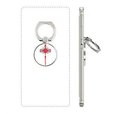 Imagem de Suporte de anel de telefone com padrão de segurança e nó vermelho da China