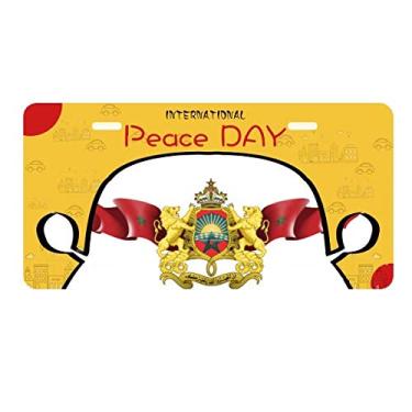 Imagem de DIYthinker Bandeira do Marrocos Emblema Nacional Placa de Licença Etiqueta Decoração de Carro Dia da Paz