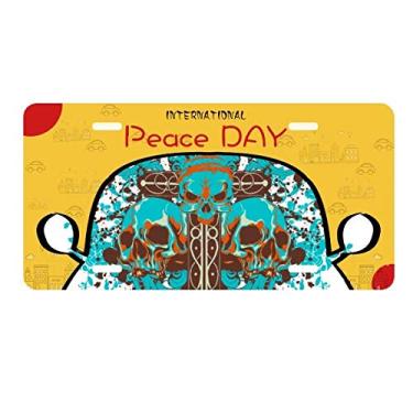Imagem de DIYthinker Graffiti Street Blue Black Skull Placa de carro Decoração Dia da Paz