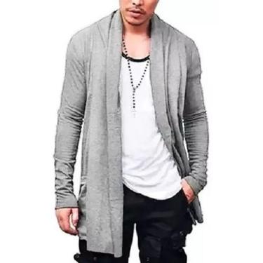 Imagem de Cardigan de Moletom Kimono Sobretudo Blusa De Frio Masculino Swag Ca2M