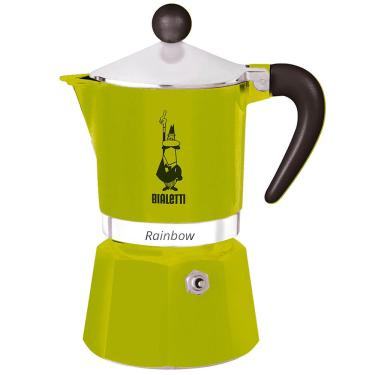 Imagem de Cafeteira Italiana Bialetti Rainbow em Alumínio 3 Xícaras – Verde