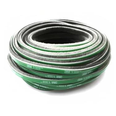 Imagem de ESCOVA FITA VEDAÇÃO 7.5X5 CINZA ROLO C/50 MTS ADESIVA JANELA PORTA ALUMINIO