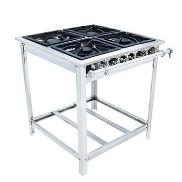 Imagem de Fogão Industrial Baixa Pressão Extra Inox - 4 Queimadores: 2 Simples 2 Duplos - Venâncio Gás GLP