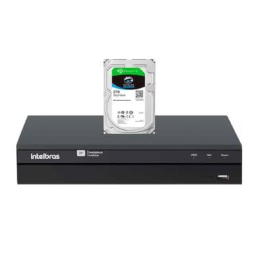 Imagem de Kit NVR iNVD 1016 Gravador Digital de Vídeo em Rede Inteligente 16 canais IP 12MP Reconhecimento Facial Black Intelbras + HD Seagate SkyHawk 2TB