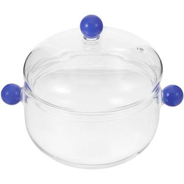 Imagem de Luxshiny pote de vidro panelas de vidro panela de vidro com tampa panela resistente tigela de macarrão jogo de panelas fruta utensílios de cozinha panela de cozinha frigideira