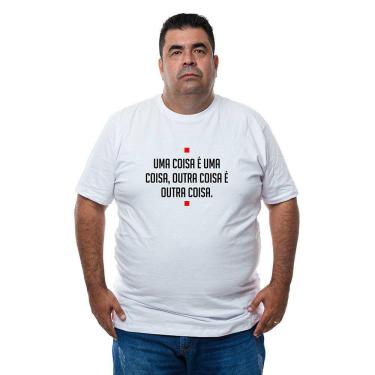 Imagem de Camiseta Plus Size Masculina Algodao Frase Engraçada Manga Curta Com Abridor De Garrafas Integrado