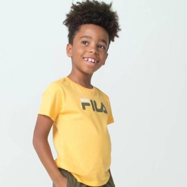Imagem de Fila Camiseta Letter Premium Juvenil Masculina Amarelo Ambar