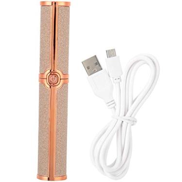 Imagem de Barbeador de sobrancelha, um interruptor de tecla, depilador de sobrancelha, formato de batom, elétrico de 360 graus para meninas, mulheres, barbeador de sobrancelha, aparador de sobrancelha (dourado)