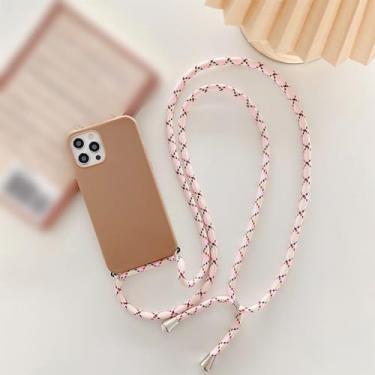 Imagem de Colar crossbody cinta cordão cabo caso de telefone para samsung galaxy s6 s7 borda s8 s9 s10 plus s10lite s10e lite 5g capa macia, marrom, para s10