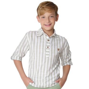 Imagem de Infantil - Camisa Juvenil Look Jeans Bata Listras  menino